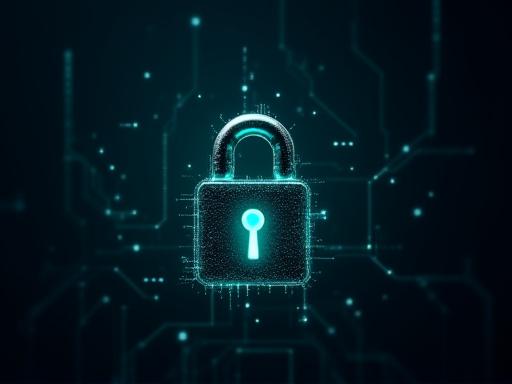 Digitalt hængelås symbol på cybersikkerhed