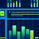Ikon af et dashboard med grafer